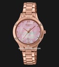 Casio Sheen SHE-4546PG-4AUDF Pink Of Mother Of Pearl Dial Rose Gold Stainless Steel Band-0