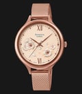 Casio Sheen SHE-4551PGM-4AUDF Overlapping Petals Beige Rose Gold Mesh Band-0