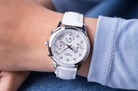 Casio Sheen SHE-5023L-7ADR Chronograph Silver Dial White Leather Strap-1