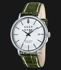 CCCP Heritage CP-7019-04 Automatic White Dial Green Leather Strap-0