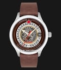 CCCP Tsiolkovksky CP-7080-03 Automatic Semi Skeleton Dial Brown Leather Strap-0
