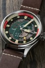 CCCP Leonov CP-7099-01 Automatic Men Green Map Dial Dark Brown Leather Strap Limited Edition-3