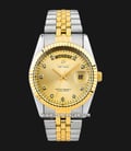 Christian Mode CM330CB-M Day Date Chronometer Gold Dial Dual Tone Stainless Steel Strap-0