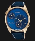 Citizen Classic AO3033-00L Dual Time Men Blue Dial Blue Leather Strap-0