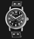Citizen AO9030-21E Eco-Drive Men Black Dial Stainless Steel Case Leather Strap-0