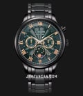 Citizen Eco Drive AP1055-87X Men Multifunction Moon Phase Green Dial Black Stainless Steel Strap-0