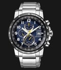 Citizen AT8124-91L Ecodrive Radio Controlled Chronograph Men Blue Dial Stainless Steel Strap-0