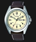 Citizen AW0050-15A Men Eco-Drive Cream Dial Leather Strap Day-Date Watch-0