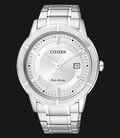 Citizen AW1080-51A Eco-Drive Silver Dial Stainless Steel Bracelet Watch-0