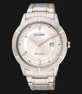 Citizen AW1084-51A Eco-Drive White Dial Dual-tone Stainless Steel Bracelet Watch-0