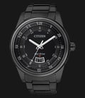 Citizen AW1284-51E Men Eco-Drive Black Dial Black IP Stainless Steel Watch-0