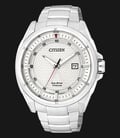 Citizen Eco-Drive AW1401-50A White Dial Titanium Bracelet-0
