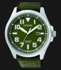 Citizen Eco-Drive AW1410-32X Men Military WR 200M Green Dial Green Nylon Strap-0
