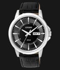 Citizen BF2011-01E Men Watch Black Dial Stainless Steel Case Leather Strap-0