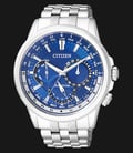 Citizen BU2021-69L Eco-Drive Calendrier World Time Men Blue Dial Stainless Steel Strap-0