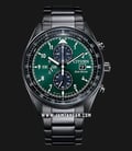 Citizen Eco-Drive CA0775-87X Future Force Series Chronograph Green Dial Black Stainless Steel Strap-0