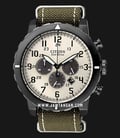 Citizen Eco Drive CA4095-04H Military Chronograph Ivory Dial Army Green Nylon Strap-0