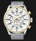 Citizen CA4214-58A Eco-Drive Chronograph Men White Dial Stainless Steel Strap-0
