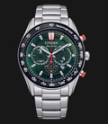 Citizen Eco-Drive CA4486-82X Chronograph Men Green Dial Stainless Steel Strap-0