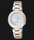 Citizen EM0335-51D Eco-Drive Ladies White Mother of Pearl Dial Dual Tone Stainless Steel Strap-0
