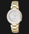 Citizen EM0336-59D Eco-Drive Ladies White Mother of Pearl Dial Gold Stainless Steel Strap-0