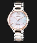 Citizen EM0556-87D Eco-Drive Ladies Pink Mother of Pearl Dial Dual Tone Stainless Steel Strap-0