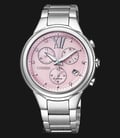Citizen L FB1310-52W Eco-Drive Ladies Pink Dial Stainless Steel Strap-0