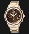 Citizen Eco-Drive FB1373-52W Chronograph Brown Dial Rose Gold Stainless Steel Strap-0