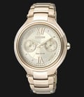 Citizen FD4003-52P Ecodrive Ladies Champagne Dial Gold Stainless Steel Strap-0
