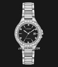 Citizen Eco Drive FE1190-53E Ladies Crystal Black Dial Stainless Steel Strap-0