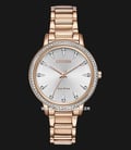 Citizen Eco-Drive FE7043-55A Silhouette Crystal Silver Dial Rose Gold Stainless Steel Strap-0