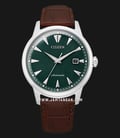 Citizen Mechanical NK0001-25X Kuroshio 1964 Green Dial Brown Leather Strap Limited Edition-0