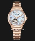 Citizen Mechanical PC1007-81D Open Heart Mother of Pearl Dial Rose Gold Stainless Steel Strap-0