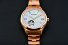 Citizen Mechanical PC1007-81D Open Heart Mother of Pearl Dial Rose Gold Stainless Steel Strap-4