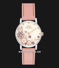 Coach Grand 14000060 SET Ladies Flower Pattern Beige Dial Stainless Steel And Leather Strap-1