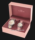Coach Grand 14000060 SET Ladies Flower Pattern Beige Dial Stainless Steel And Leather Strap-3