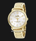 Coach 14502496 Delancey Ladies Silver Dial Gold Stainless Steel Strap-0