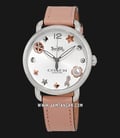 Coach 14502799 Delancey Ladies Silver Dial Pink Leather Strap-0