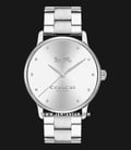 Coach Grand 14502926 Ladies Silver Sunray Dial Stainless Steel Strap-0