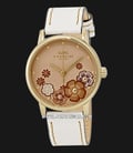 Coach 14503008 Grand Ladies Rose Gold Dial White Leather Strap-0