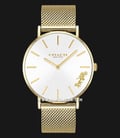 Coach Perry 14503125 Ladies Silver Sunray Dial Gold Mesh Strap-0