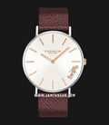 Coach 14503154 Perry Ladies Silver Dial Red Leather Strap-0