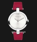Coach 14503199 Chrystie Ladies Silver Dial Red Leather Strap-0
