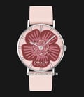 Coach Perry 14503231 Ladies Red Floral Dial Pink Leather Strap-0