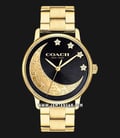 Coach Grand 14503278 Ladies Moon and Stars Black Dial Gold Stainless Steel Strap-0