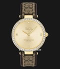 Coach Park 14503456 Ladies Gold Dial Dual Tone Nylon With Leather Strap-0