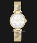 Coach Park 14503512 White Mother Of Pearl Floral Motive Dial Gold Mesh Strap-0