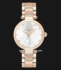 Coach Park 14503626 Ladies Silver Floral Motive Dial Rose Gold Stainless Steel Strap-0