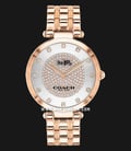 Coach Park 14503735 Ladies Silver With Crystals Dial Rose Gold Stainless Steel Strap-0