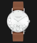 Coach Perry 14503803 Ladies Silver Dial Brown Leather Strap-0